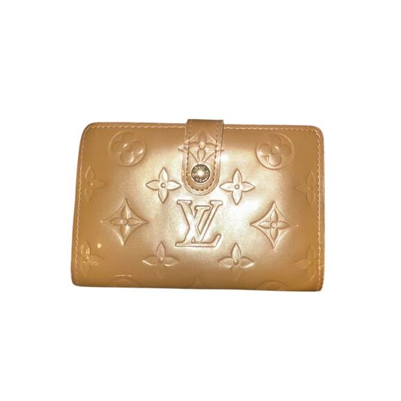 Louis Vuitton Glossy Beige Vernis Porte Monnaie Billets Viennois Kisslock Wallet - Picture 1 of 16